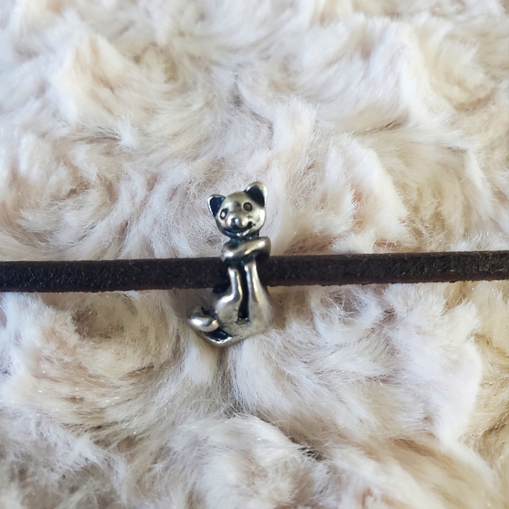 RETIRED, Trollbeads Authentic sterling silver cat charm